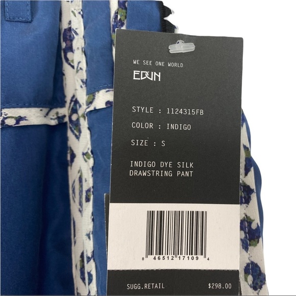 Edun Indigo Dye Silk Drawstring Pant - Picture 5 of 8